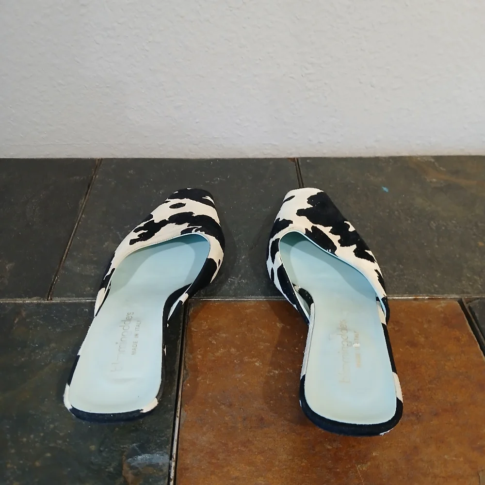Bloomingdale Women's Mules 4.5 Cow Print Italy - Picture 4 of 13